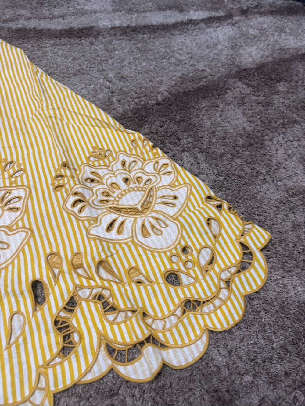 Farm rio Yellow Stripes Richelieu Midi Skirt - Picture 2 of 5